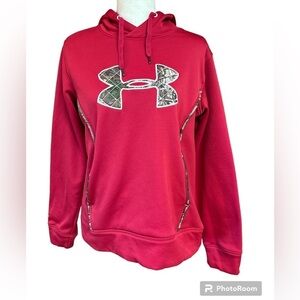 Under Armour Women’s Deep Pink Hooded Sweatshirt Camo Accents Size Medium